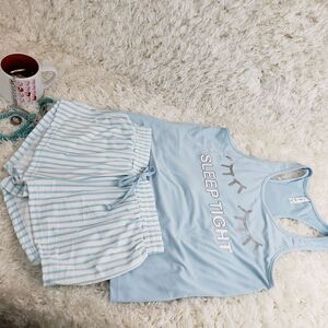 French Affair MEDIUM  Blue Pajama Set 2 pieces Sleep Tight  Sexy